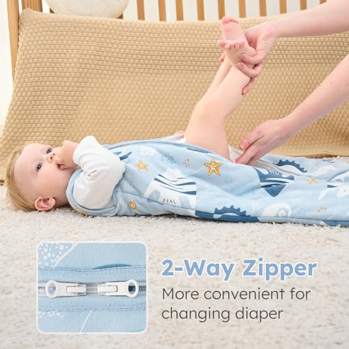 Image of Yoofoss Baby Sleep Sack 0-6 Months, TOG 2.5 Baby Wearable Blanket with 2-Way Zipper, 100% Organic Cotton Fabric Winter Newborn Sleeping Sack, Warm Soft Comfy