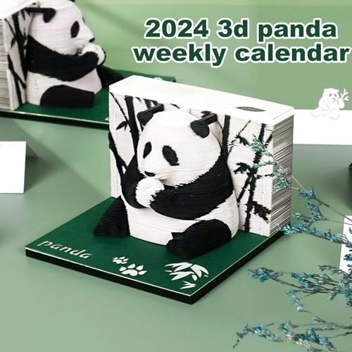 Bloc-notes 2024 sculpture 3D panda pour une décoration de bureau zen - 7