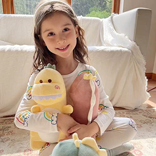 Adorlynetty Dinosaur Stuffed Animal,12“ Cute Stuffed Dinosaur Plush Soft Dino Stuffed Animals Dino Plush Dinosaur Plushie Toys For Boys Girls Kids Baby Toddlers (Yellow) #TOP3