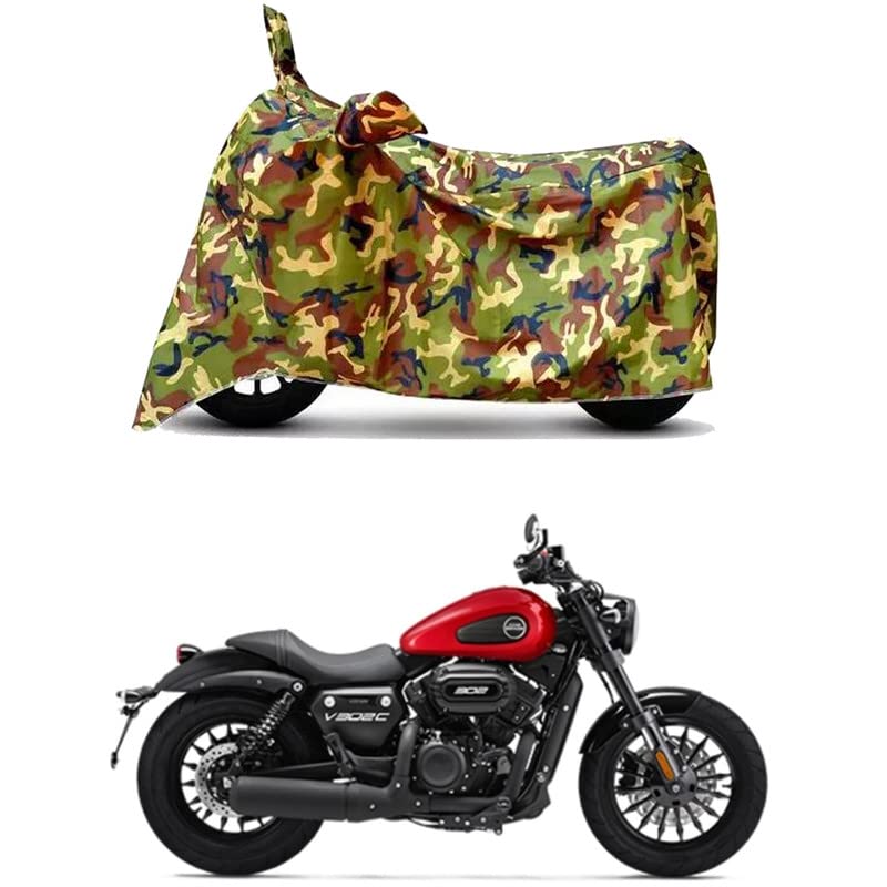Image of Waterproof 100% PVC Coated Bike Scooty Two Wheeler Body Cover Compatible for Keeway V302C Glossy New /UV-Rays /Heat Protection /Birds Dropping /Scratchproof /Dust Proof /All [6X6 Jungle Print]