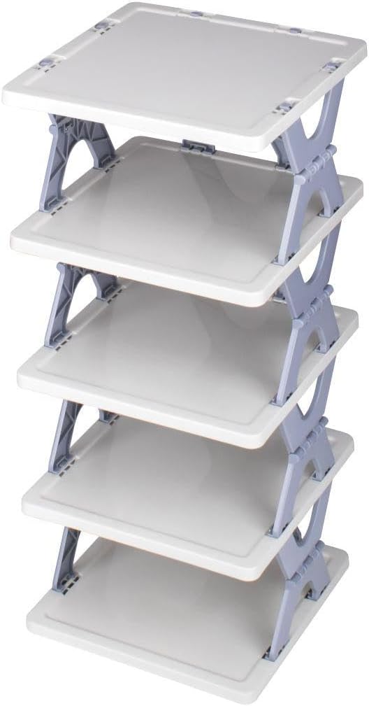 Plastic 5 Layer Folding Shoe Rack, Shoe organiser, Shoe Cabinet foldable, Ideal For Home & Office
