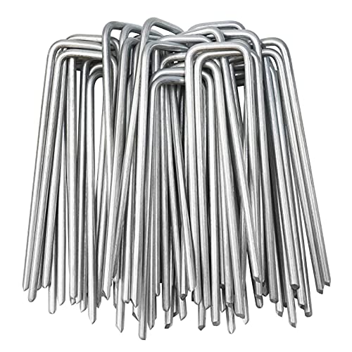 Frovol 40 Pcs Heringe Erdnägel Erdanker Φ5mm 40x150mm U Förmige Erdnagel Cover