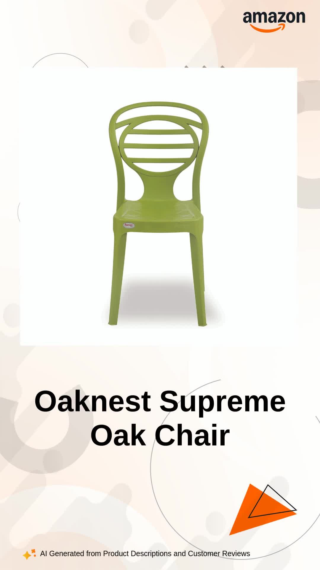 Oaknest Supreme Oak Armless Plastic Dining Chair | Compact