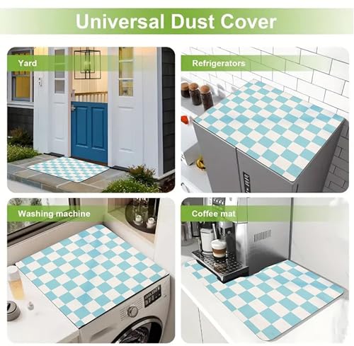 Image of Homecloud Non-Slip Washing Machine Mat - Durable Waterproof Protective Cover for Washer & Dryer, Dust-Resistant Mat Ideal for Laundry Room & Kitchen Appliances (Green)