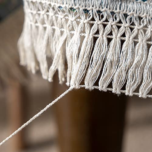 Sutavia Cotton Blue Floral Tablecloths Elegant Monet French Style Hand-Made Chic Fabric With Lace Multi-Purpose Farmhouse Tabletop Sofa Cover Beach Sheet For Spring Summer Picnic Holiday Home Party #TOP4