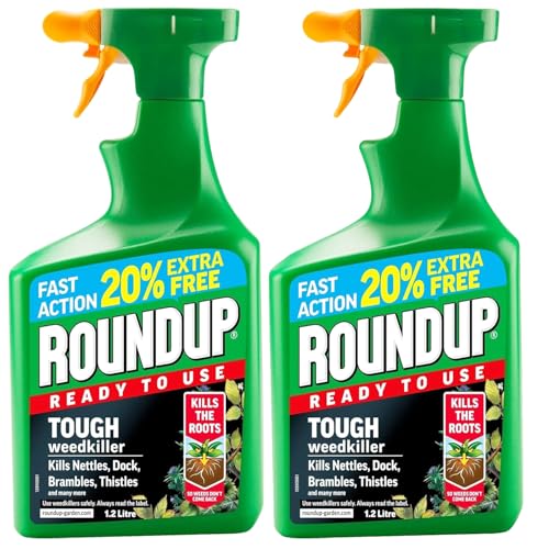Tough Weed Killer - 1.2L (Pack of 2) | Fast Acting, Long-Lasting Formula for Effective Weed Control on Lawns, Pathways, Patios, and Driveways | Kills Weeds to the Root