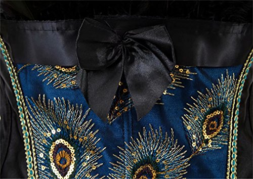 Jutrisujo Corsets For Women Lingerie Bustier Top Sexy Peacock Feather Renaissance Burlesque Black 3Xl #TOP4
