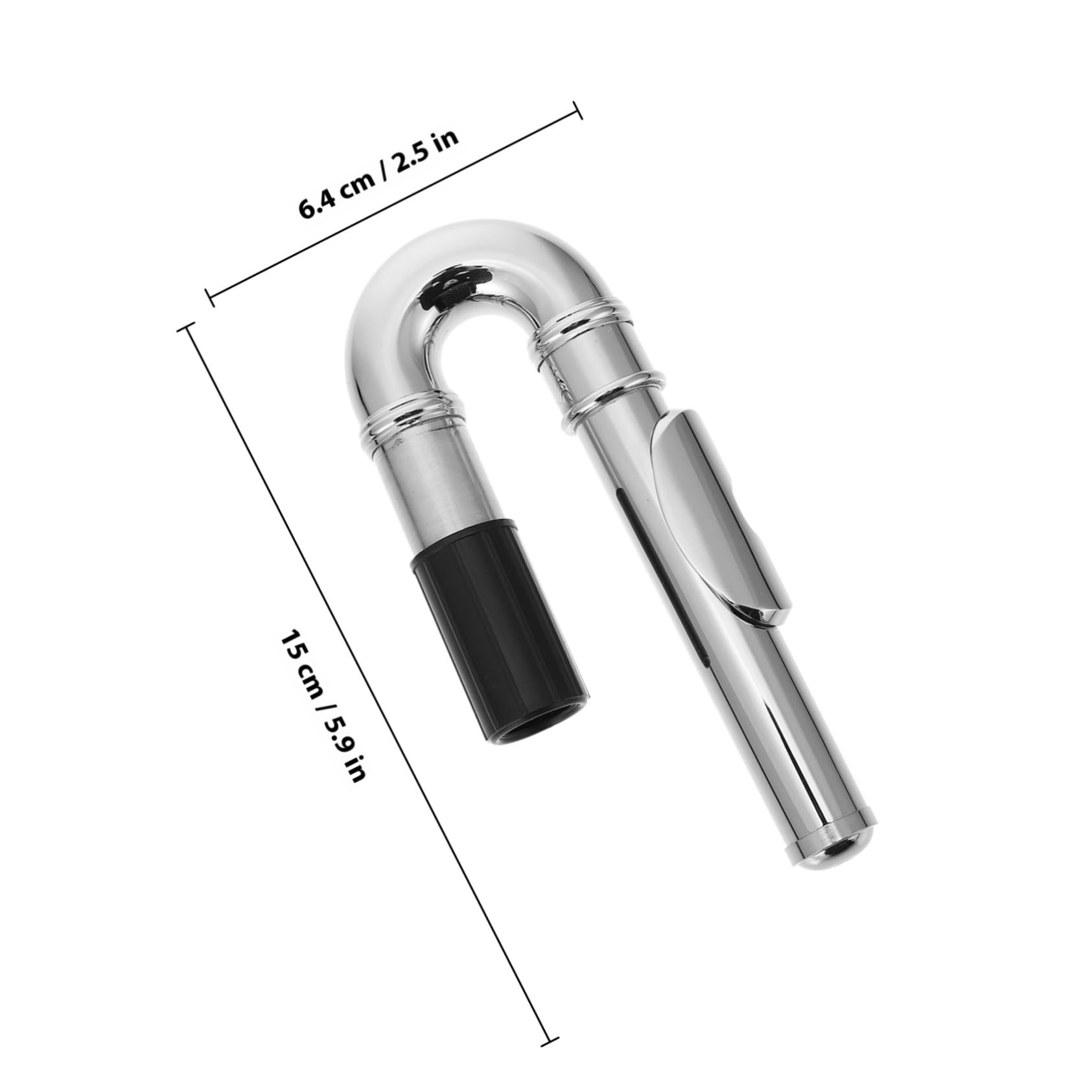 Boquilla Para Flauta Travesera Niquelada Accesorio De Reemplazo Práctico Y Fácil Instalación Para Flautas Escolares Y Profesionales 5.90X2.51X0.86 Pulgadas
