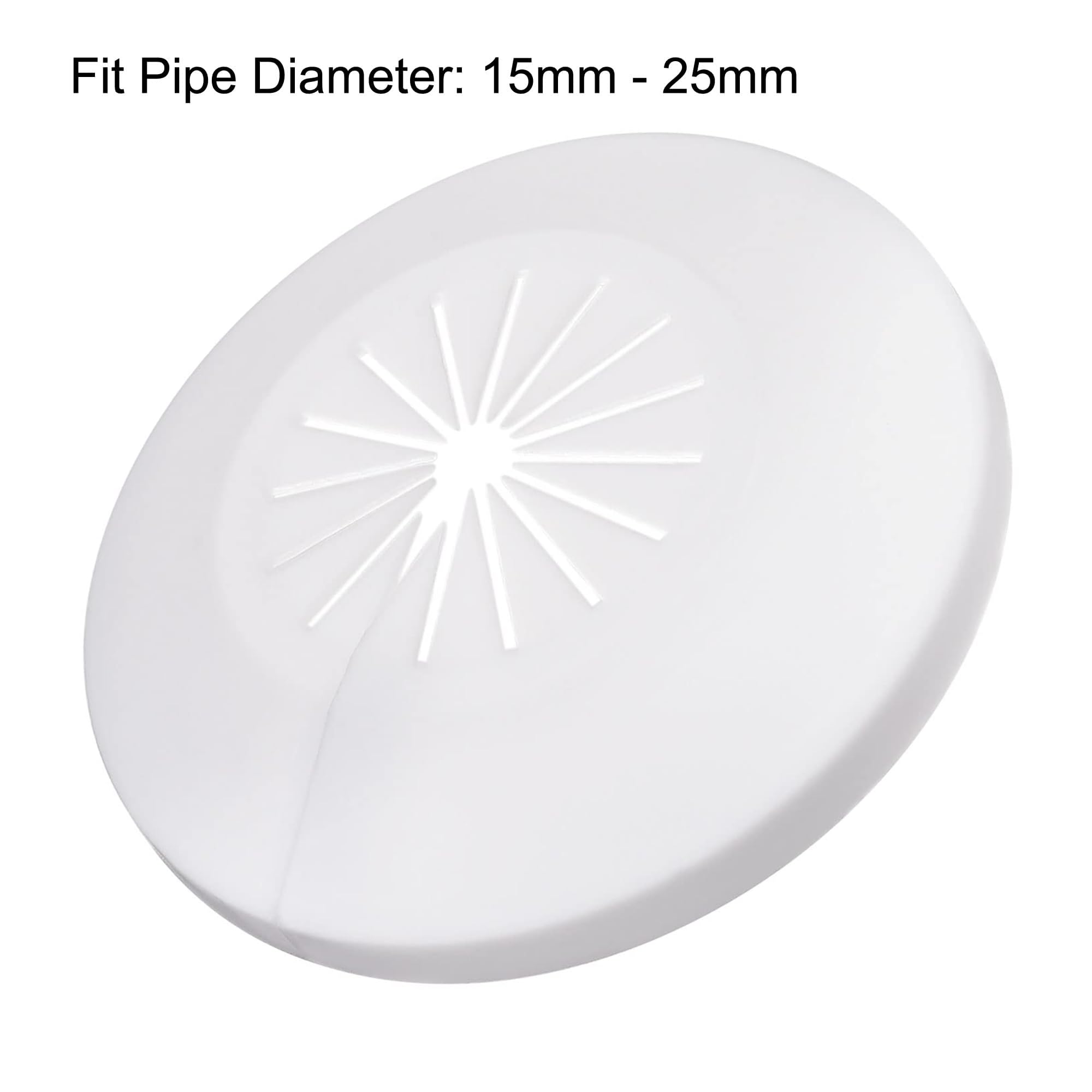 TOP-VIGOR 4pcs 15mm-25mm Pipe Cover Decoration, PP Plastic Escutcheon Pipe Collar for Water Pipe Drain Line - Image 3