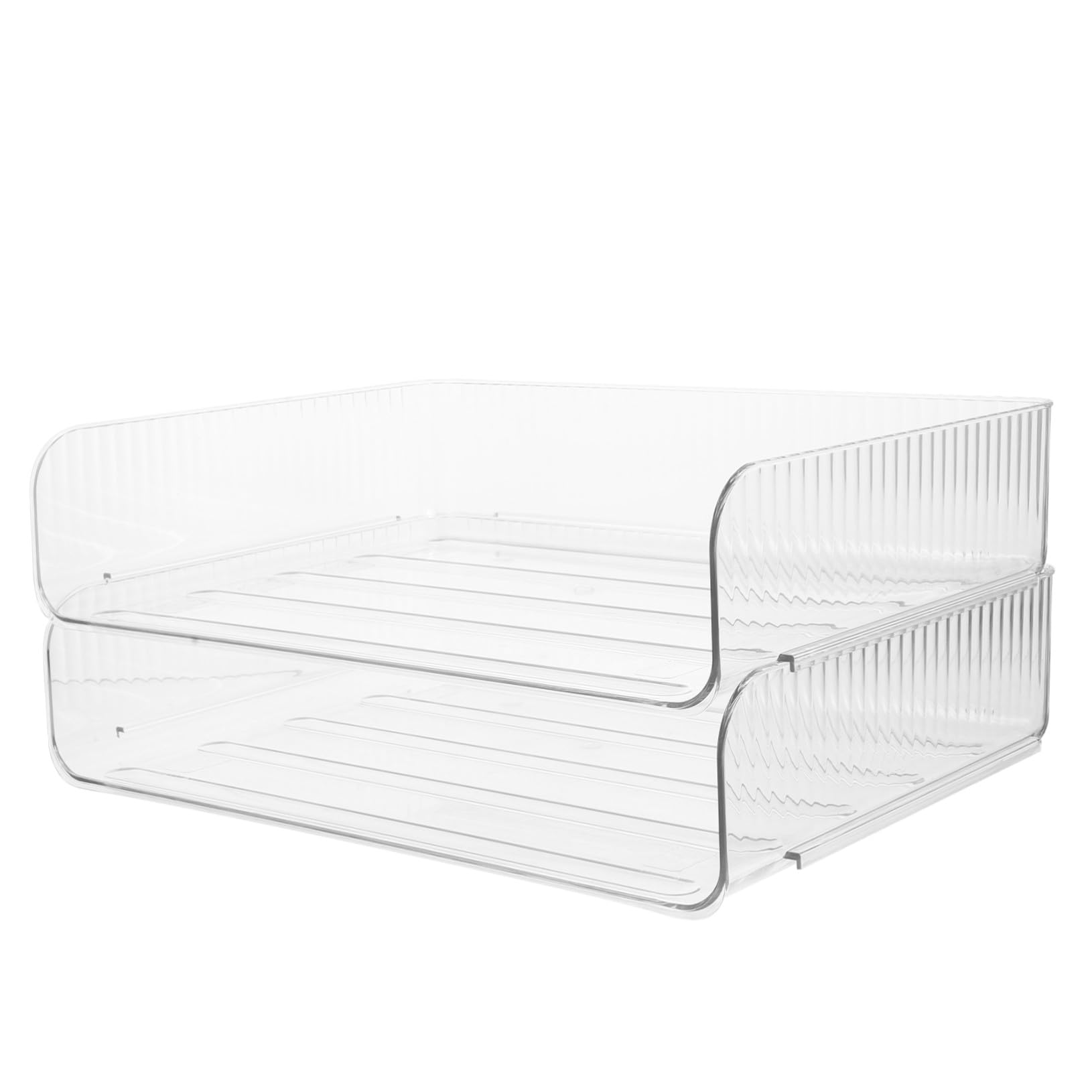 iplusmile 2 pezzi Organizer Scrivania in Plastica Impilabile Mensola Portaoggetti per Ufficio Studio e Dormitorio Scaffale Documenti Capiente e Leggero