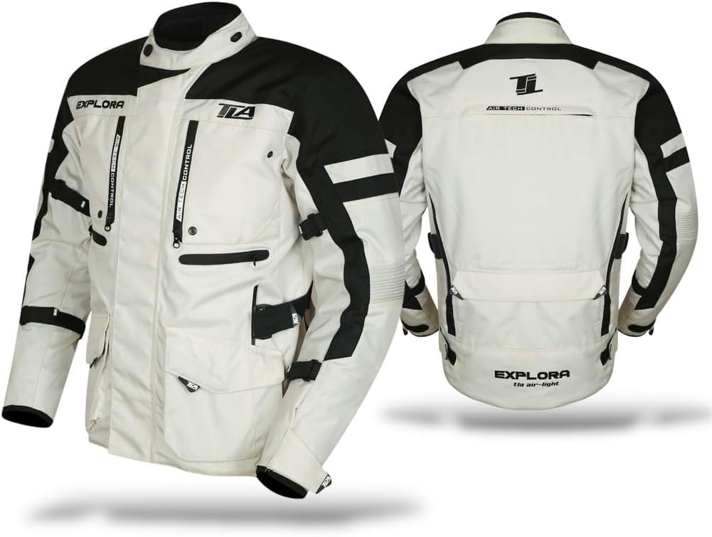 TLA EXPLORA LIGHT Veste moto avec protections homologuées CE classe A, doublure imperméable amovible, tailles jusqu'à 7XL homme, femme. Veste moto Enduro, Tourisme, Aventure, demi-saison, été