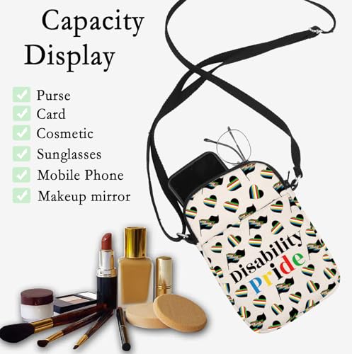 CHOORO Disability Pride Flag Crossbody Bag Disability Pride Month Gift Disability Right Disability Support Gift4