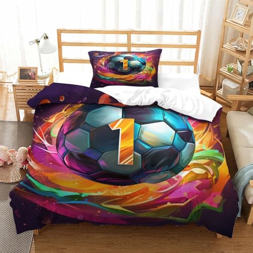 Ensemble de literie foot 3D lit simple housse de couette microfibre douce - 4
