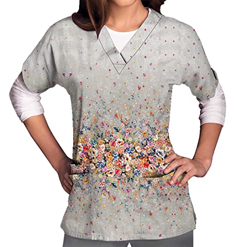 Blusa feminina 2023 manga curta gola V uniforme uniforme camiseta outono verão blusa para meninas ad