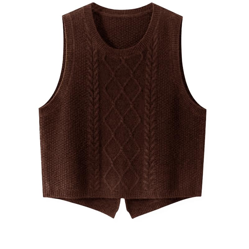 100 Merino Wool Sweaters Womens Female Fall Winter Knitted Pullover Crew Neck Waistcoat Sleeveless Vest WQ7050