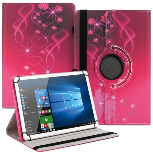 Tablet Hülle kompatibel für Samsung Galaxy Note 10.1 2014 Edition Tasche Schutzhülle Hülle Universal Cover aus Kunst-Leder 360° Drehbar