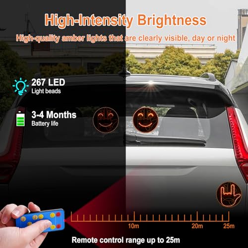 Luz LED para Auto con 4 Emojis y Gestos con Control Remoto miniatura 5