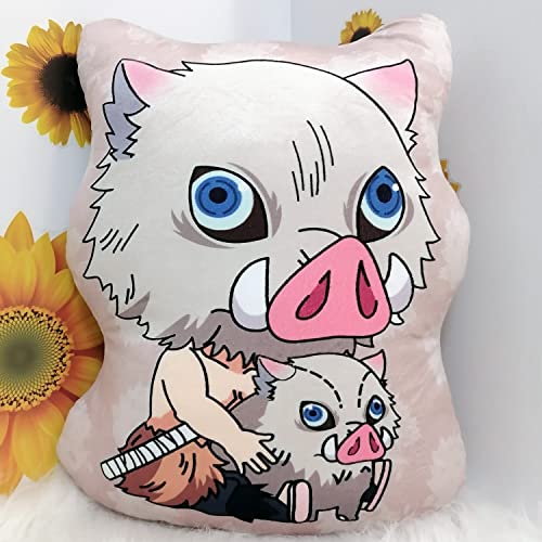 Xixisa 16 Inch Anime Nezuko Inosuke Zenitsu Plush Throw Pillow Anime Plushies Cartoon Decoration Pillows Fans Gift Cosplay 40Cm #TOP4