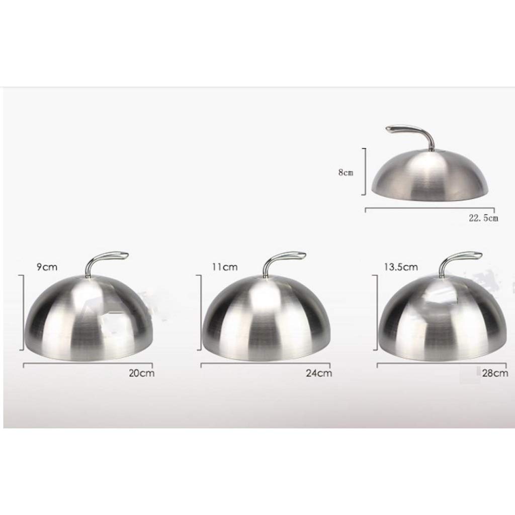 Tapa de Olla teppanyaki para bistec, Acero Inoxidable 304, Redonda, pez Grande, teppanyaki, Jade, Cocina, Emperador Grande, Tapa de Olla Profunda (Blanco 8cm)