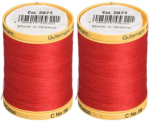 Hilo de Algodón Natural 2-Pack 876 Yardas Rojo miniatura 1