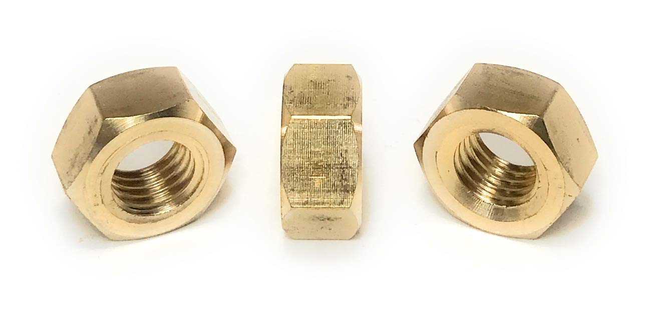 M12-1.75 Solid Brass DIN934 Metric Finished Hex Nut 12mmx1.75mm QTY:5