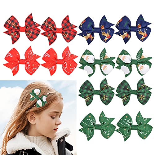 12 Piezas Pinzas de Moños Navideños para Niñas miniatura 1