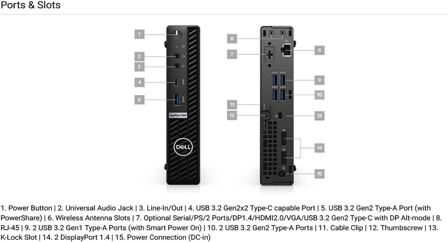 Dell OptiPlex 7090 MFF Business Micro Desktop Computer, Intel Octa-Core i9 11900 Up to 5.2GHz, 64GB DDR4 RAM, 4TB PCIe SSD, WiFi 6, Bluetooth 5.1, Windows 11 Pro