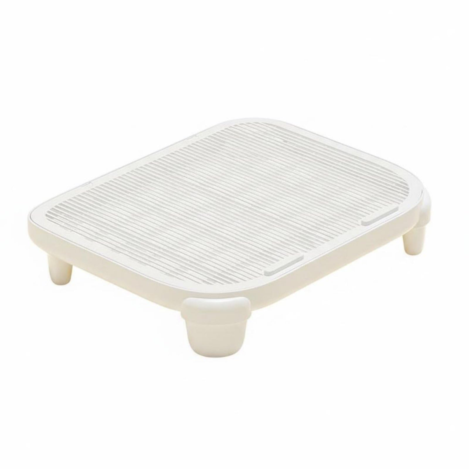 Katzenklo Schale Katzenstreu Auffangschale Katzenstreu Matte Katzenstreu Tablett Katzenklo Einlage mit Universeller Passform Pfotenreinigungsrost Und, White, Short Leg
