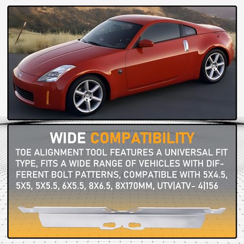 Image of 2 Pack Toe Alignment Tool Plates with Measuring Tape, Wheel Alignment Tool Kit for Cars, Trucks, SUVs, Sturdy and Compact Plates for Fast, Accurate Wheel Alignment Measurements