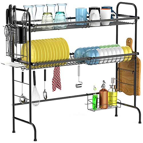 Over the Sink Dish Drying Rack, Cambond Large Dish Drainer Shelf 2 Tier