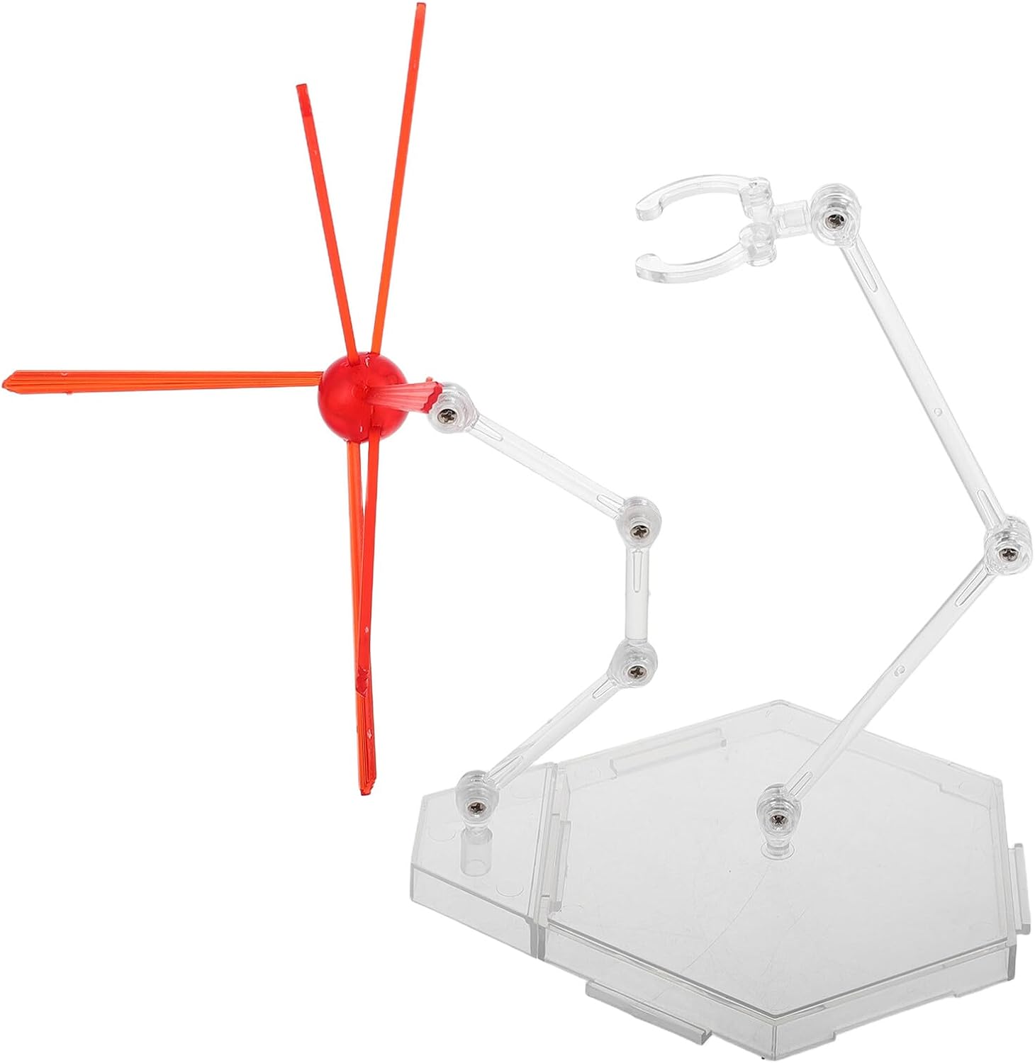 Action Figure Stand Display Base for Collectors Red Doll Holder Support Stand with Special Effect for Model Display and Dynamic Presentation