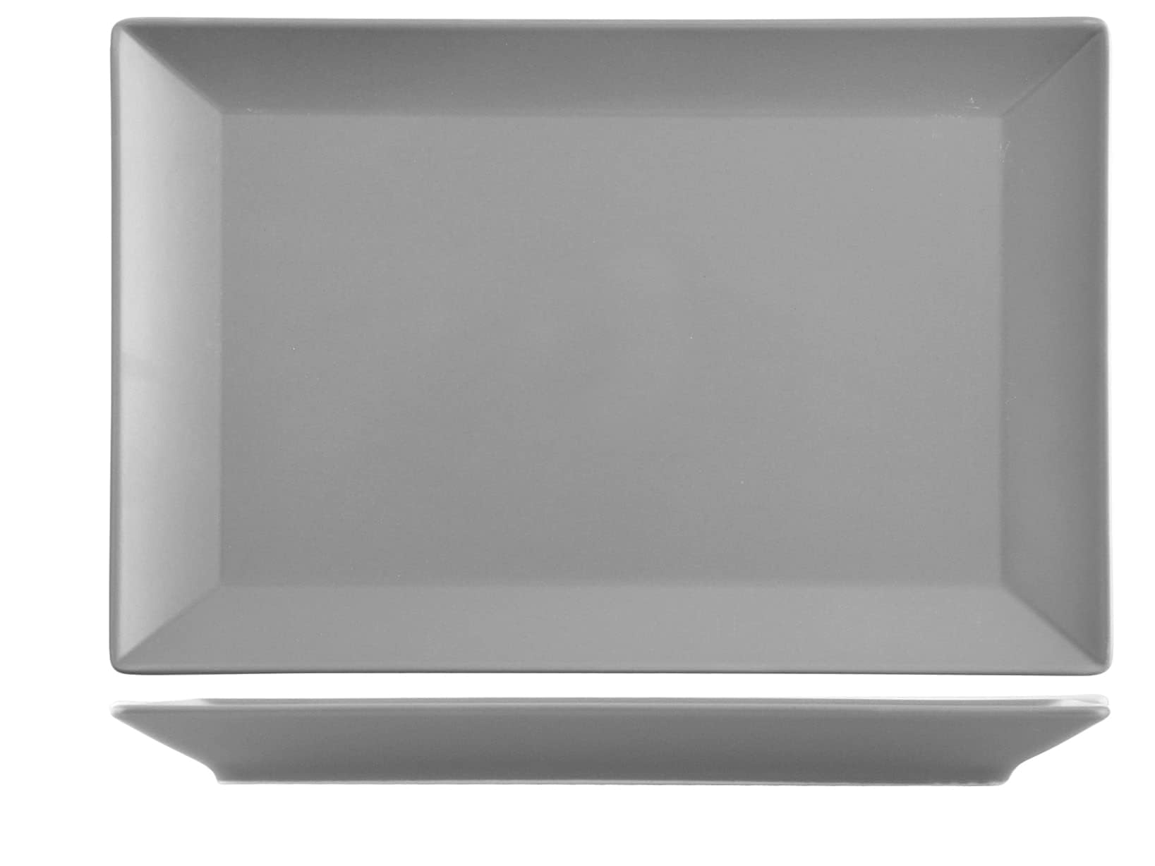 H&H 6 Rectangular Grey Osaka Stoneware Plates 30x20
