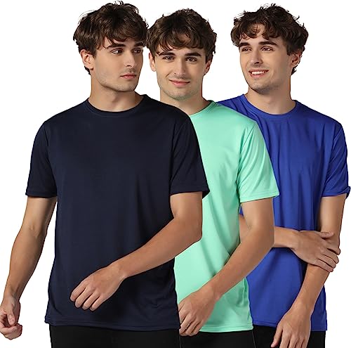 Image of INKKR Men's Short Sleeve Round Neck Dry Fit Multicolor T-Shirt Combo