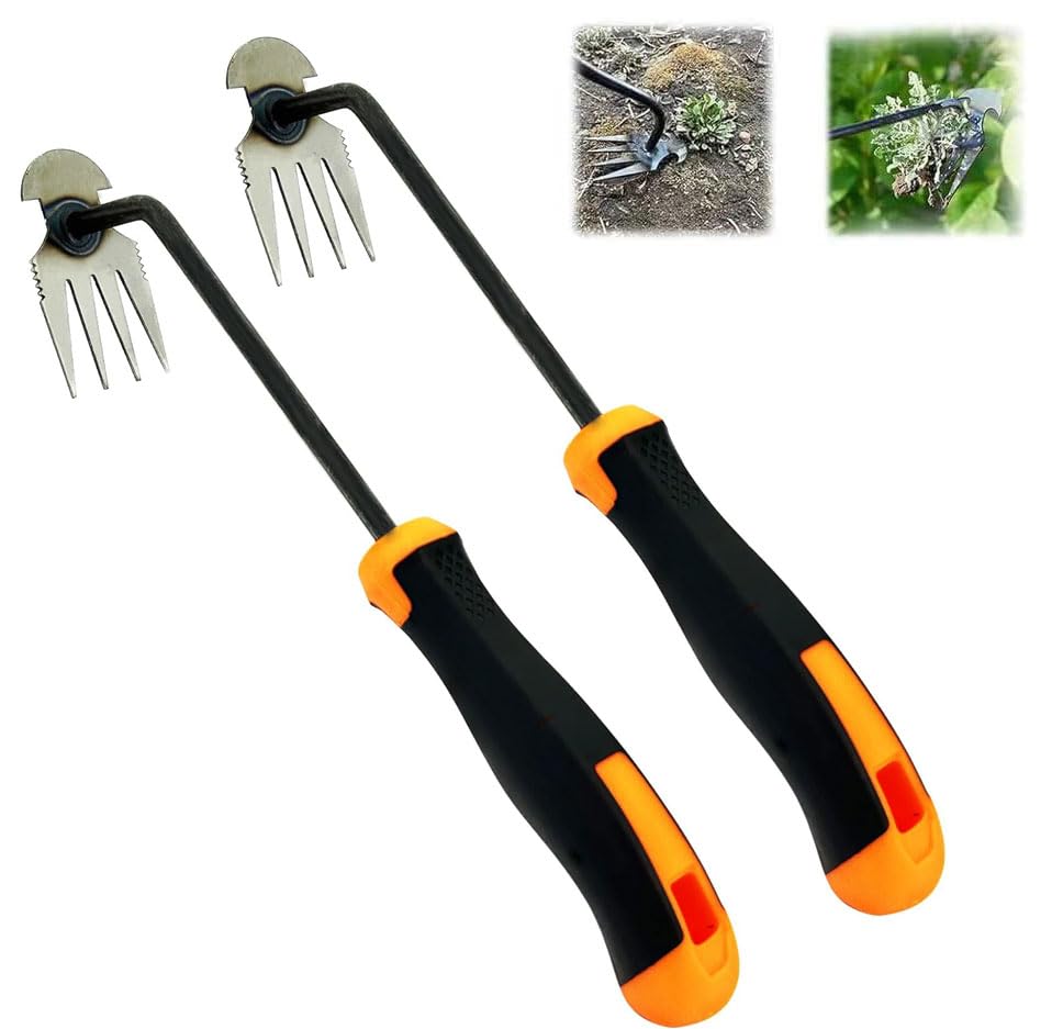 Anyingkai 2 Piezas Extractor de Malas Hierbas Manual,Desmalezar para Patio y Jardín,Multifunctional Weeder Tools,Weeder Puller Stand Up,Weed Removal Tool Long Handle,Eliminar Malas Hierbas (pequeños)