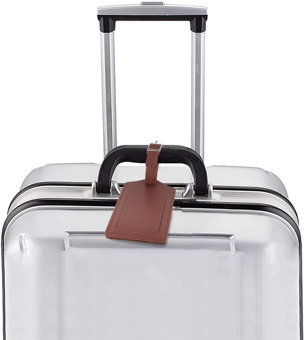[2 Pack] Luggage Tags, Leather Case Luggage Bag Tags Travel Tags for Travel Bag Suitcase (Brown) - Image 7