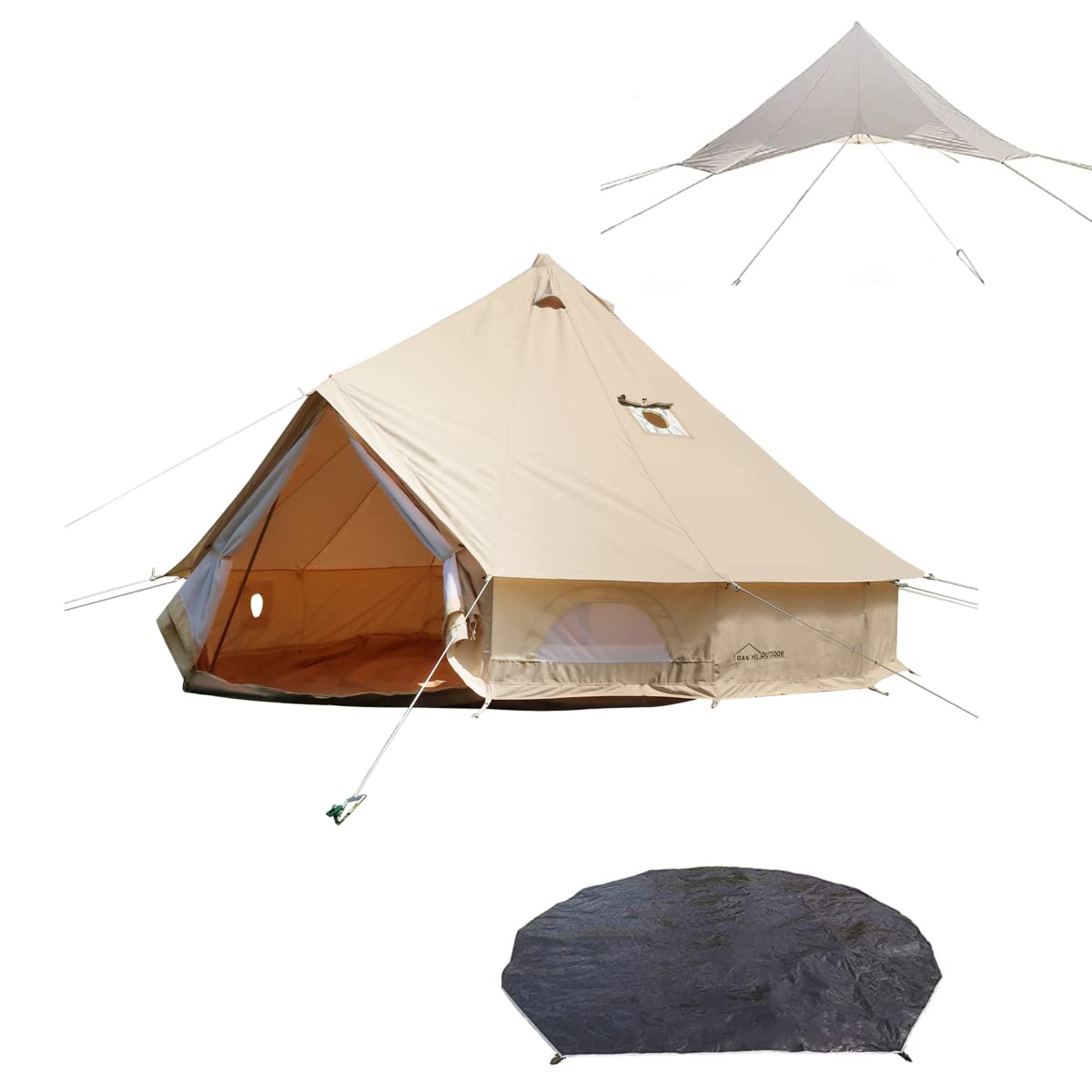 Amazon.com : DANCHEL OUTDOOR 4 Season Canvas Bell Tent with Rain