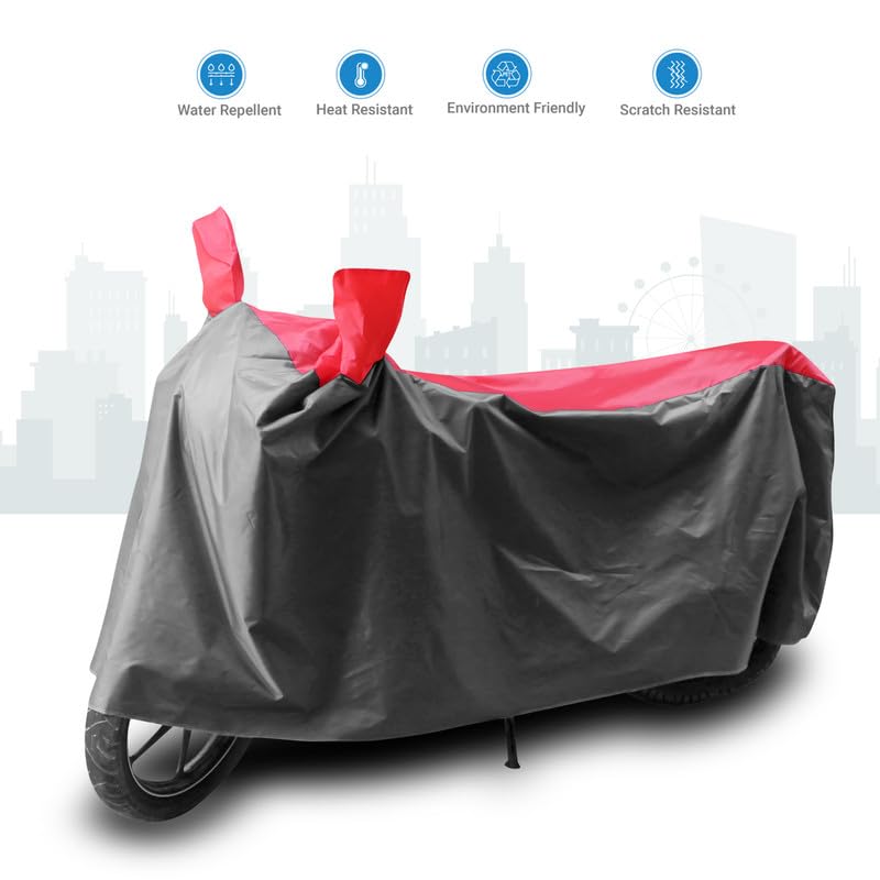 Image of Teenox Scooter Body Cover Compatible with Honda Dio 125 H-Smart Scooter Bike Rain Sun Heat UV Ray Dust Protection Cover - Gray&Red