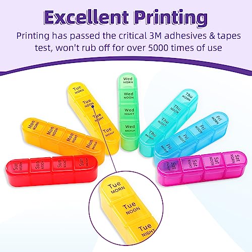 Image of Daviky Weekly Pill Organizer 4 Times a Day, Large 7 Day Pill Box Portable for Travel, Medicine Organizer Box with Removable Individual Pill Containers to Hold Vitamins, Supplements and Medication