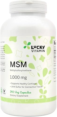 Lucky Vitamin - MSM Metilsulfonilmetano Apoyo para la Salud Articular 1000 mg. - 240 Cápsulas Vegetales