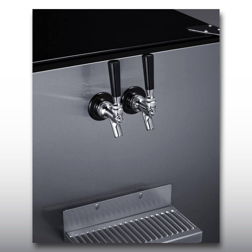 Summit 24" Undercounter Kegerator, Dual Front Beer Tap, No Drill Beer Dispenser, ADA Compliant, Stainless Steel - Sbc7brsfrtpada on Fridge.com - View 2