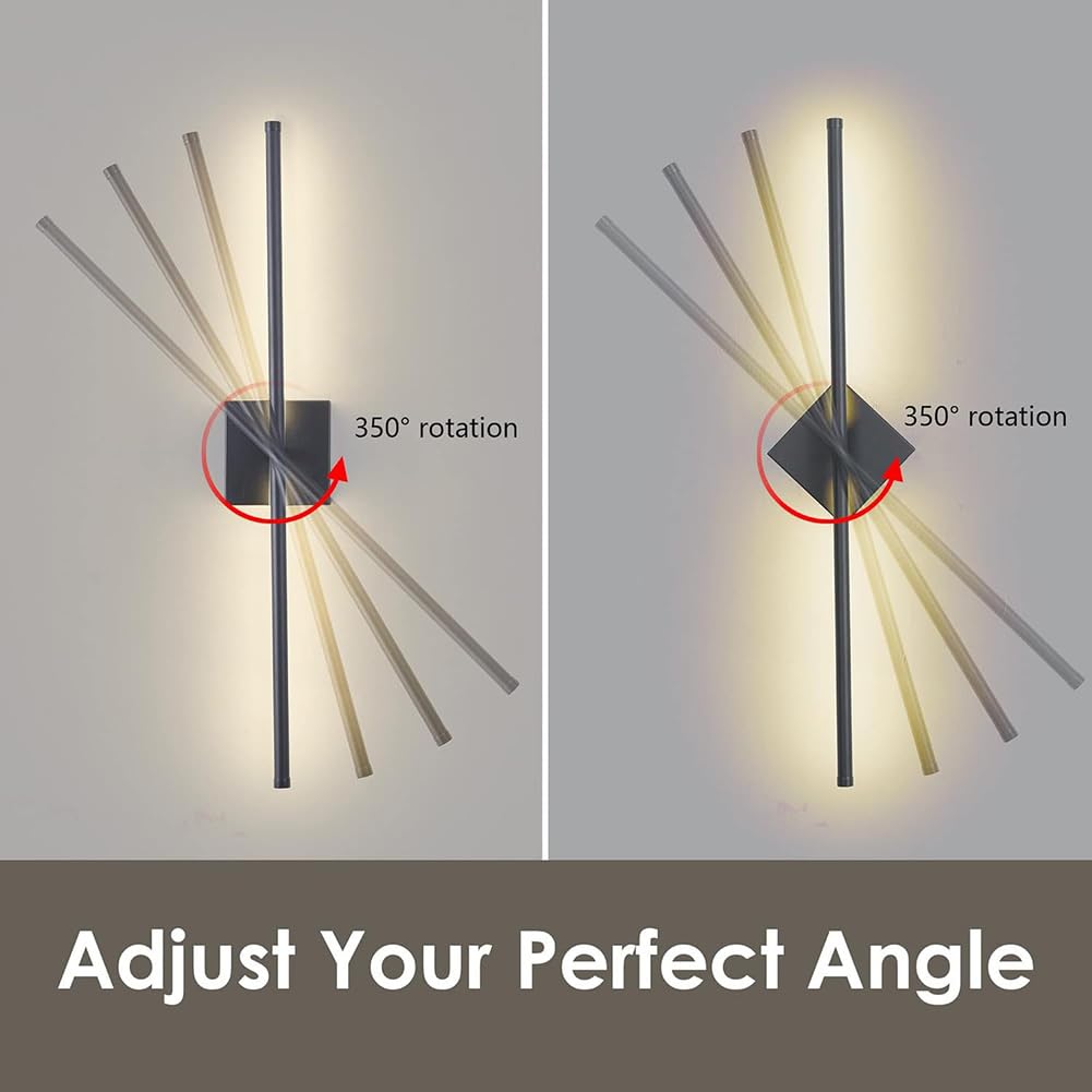 Lampada da Parete a LED Ricaricabile, Senza Fili con Telecomando, per Interni, dimmerabile, Lampada Lunga, Girevole, Specchio, Senza Alimentazione, Timer di Illuminazione, USB, lam