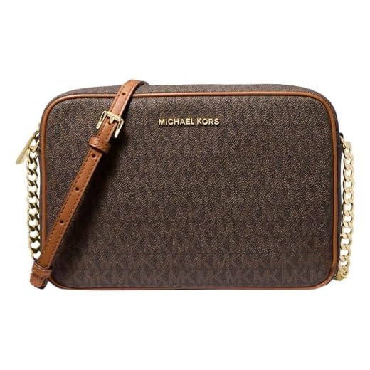 Michael Kors Jet Set Large Crossbody, Gold-Tone Hardware/Brown