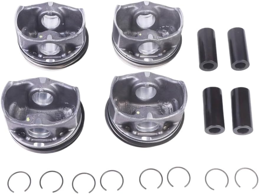 4-Piece 1.8T 23mm Piston Ring Kit with +0.5mm Oversize for Compatible A3 A4 A5 TT CC Engines – Replaces 06J198151E 06H107065DL N91176601