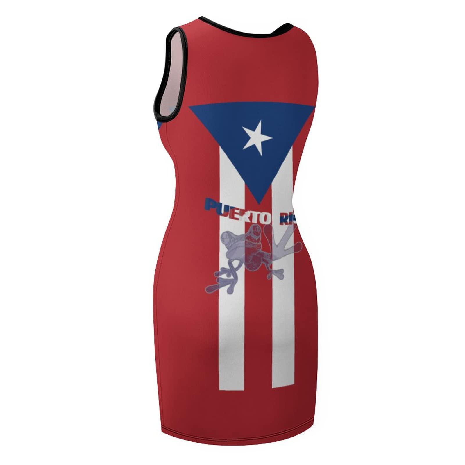 Amazon.com: Puerto Rico Flag-Frog Sleeveless Sundress for Womens Summer Top  XL : Clothing, Shoes & Jewelry