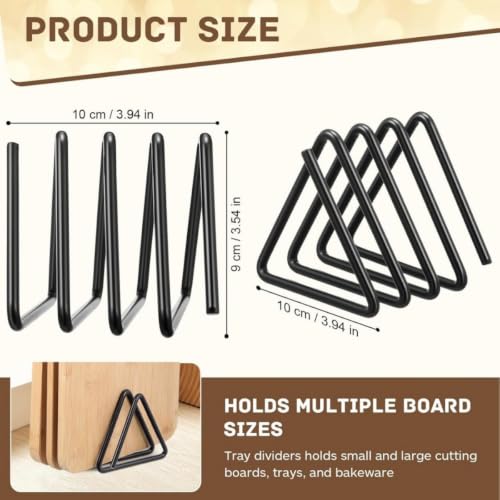 Image of 1PC Cutting Board Storage Rack Triangular Metal Holder Space Saving Cabinet Countertop Organizer for Boards, Trays, Plates, Black