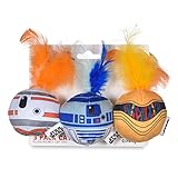 STAR WARS for Pets Cat Toys 3 Pack Feather Jingle Balls with Catnip: C3PO, BB8, R2-D2 | Fun Catnip Toys Jingle Ball Feather Toy for Cats | Cat Balls with Bells | Gifts Fans