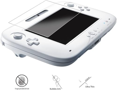 Miniatura 4 de Paquete de 2 protectores de pantalla de vidrio templado para Nintendo Wii U, AKWOX 0.012 in 2.5D alta definición 9H película protectora de pantalla