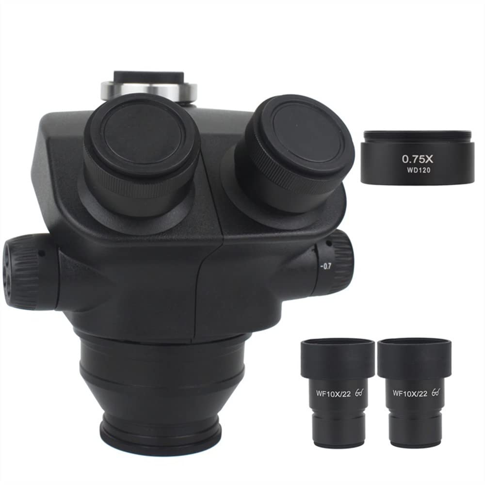 Microscope 7X-45X 7X-50X Stereo Microscope Trinocular Microscope Head WF10X/22mm Eyepiece Rubber Eye-Guards Microscope Accessories(with 0.75x)