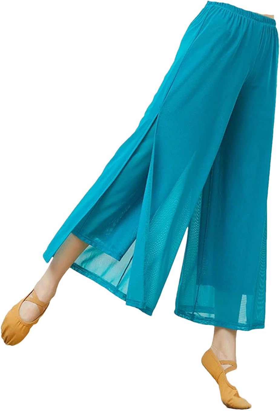 Hgvcfcv Modern Dance Pants Women's Mesh Nylon Loose Wide Leg Dance Pants Daily Chiffon Pants for Women Dressy