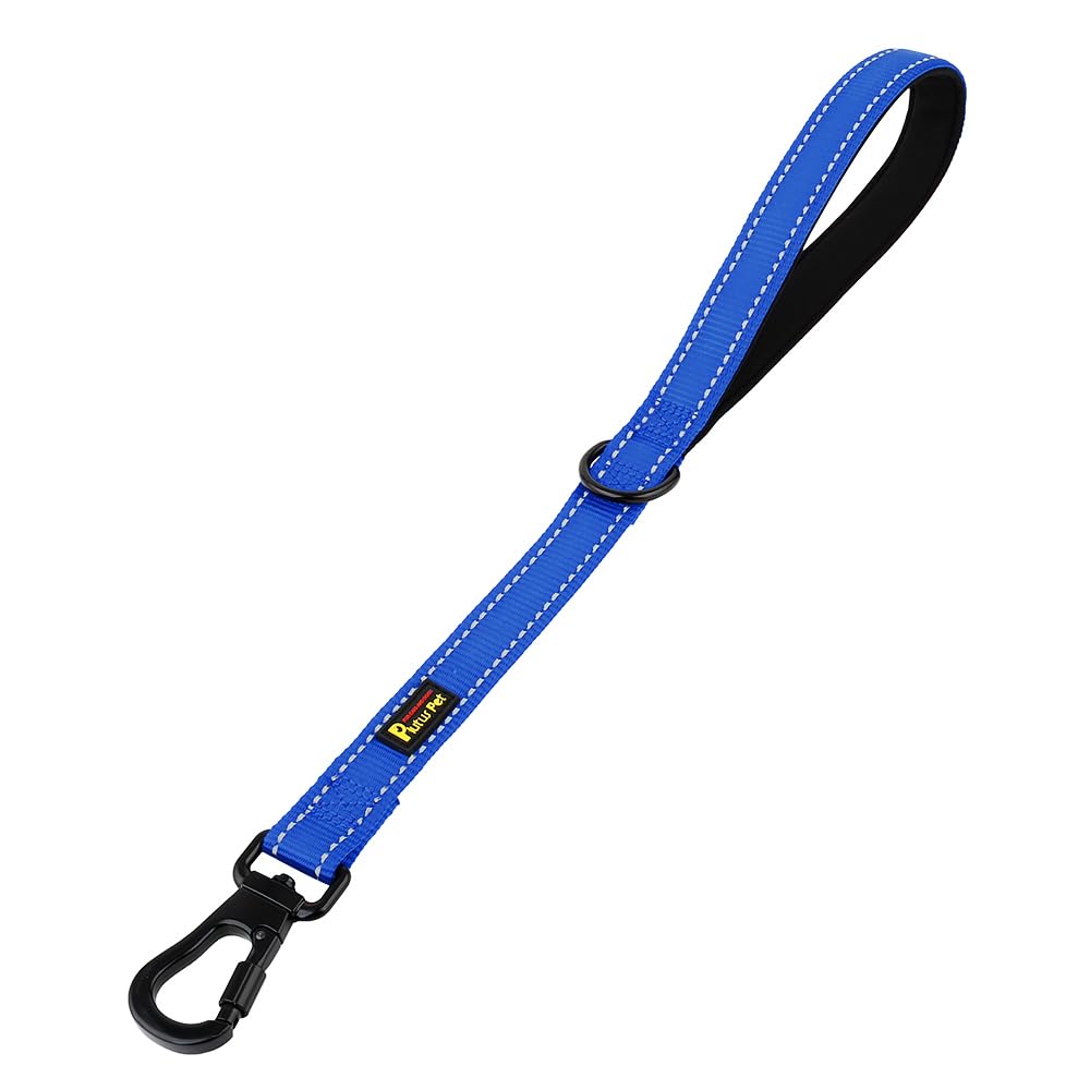 PLUTUS PET Correa corta de entrenamiento para perros con asa acolchada para perros medianos y grandes, correa de tráfico resistente de 18 pulgadas con clip de mosquetón para escalar, caminar o guiar